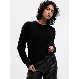 Kadın Siyah Yün Karışımlı Örgü Kazak