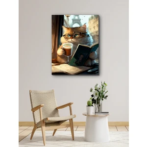 Entel Kedi Kanvas Tablo Minimalist, Dekoratif, Soyut, Modern