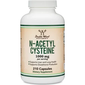 Double Wood Nac Supplement (Real Nac With Potent Smell) (N-Acetyl Cysteine) 1 000 mg Per Serving 210 Kapsül