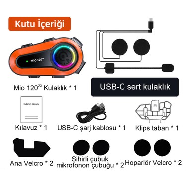 Mioji Mio 120 2x RGB 1000mAh IPX6 1500m 2 Kişilik Kask Fiyatı