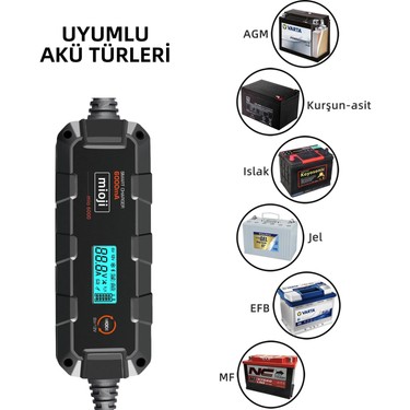 Mioji 6000 6A 6V ve 12V Araba Şarj, Akü Bakım, Damlama Şarj Fiyatı