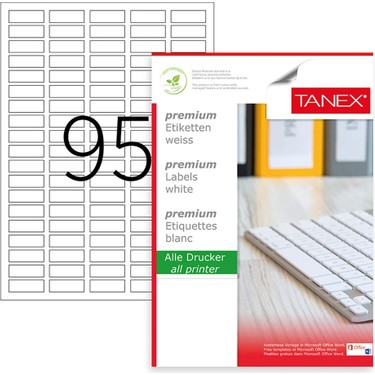 Tanex 30x12 mm Laser Etiket 100 Tabaka Beyaz Renkli Etiket Fiyatı