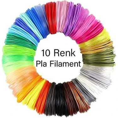microZey 3D Kalem Yazıcı Için 10 Renk 100 Metre (10 x 10 Metre) Pla