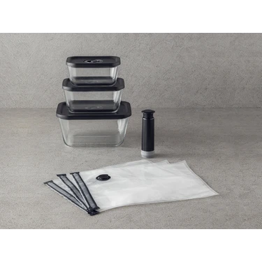English Home Vacuum Pro Lock Cam 7 Parça Vakum Cihazlı Saklama Kabı