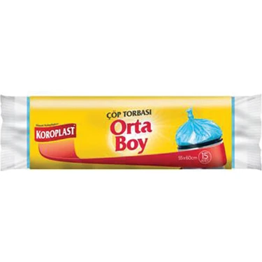 Koroplast Standart Çöp Poşeti Orta Boy 55 x 60 cm 15 Adet -