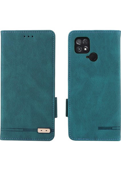 Xiaomi Için Poco C40 4g Donanım Dekoru Telefon Kapağı Çift Manyetik Toka Cüzdanı Stand Pu Deri Anti-Drop Case-Mavi (Yurt Dışından)