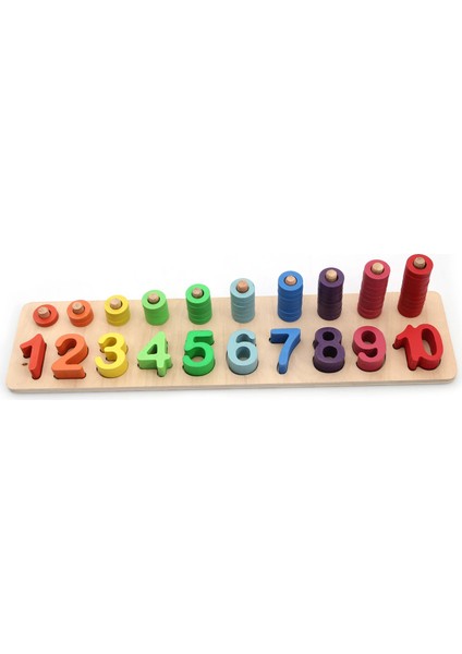 Wooden Toys Doğal Ahşap Eğitici Oyuncak Logaritmik Sayı Dizilişleri HMH-001