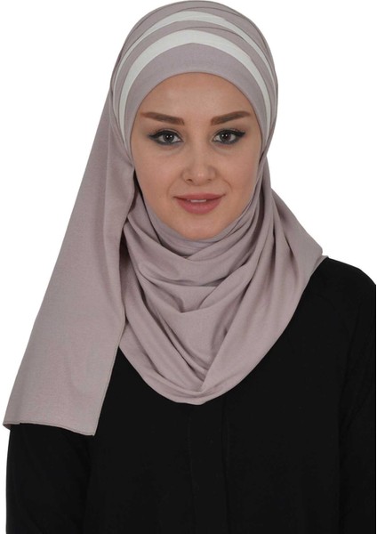 Aishas Design Çoklu Çapraz Dikim Renkli Şerit Pratik Penye Şal