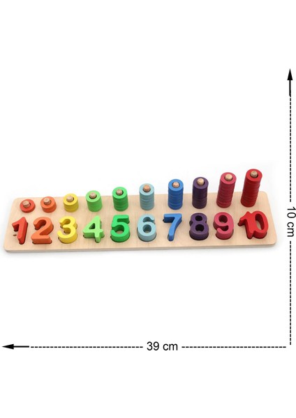 Wooden Toys Doğal Ahşap Eğitici Oyuncak Logaritmik Sayı Dizilişleri HMH-001