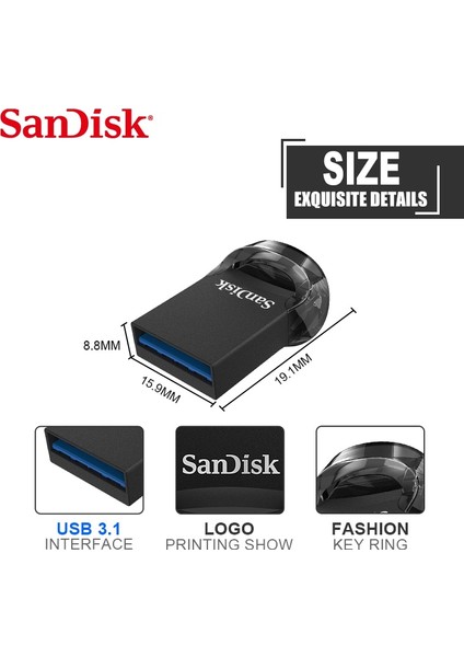 128 GB Sandisk USB 3.1 Flash Sürücü 128 GB 64 GB 32 GB 130 Mb/s'ye Kadar Kalem Sürücü USB 3.0 U Disk 16 GB Pendrive Flashdisk CZ430 (Yurt Dışından) modelleri