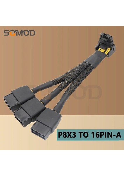 P8X3 To 16PIN-A Gpu RTX4090 RTX4080 Serisi 16AWG 4X8PIN 3X8PIN Pcı-E To 16PIN (12+4) Pcı-E 5.0 12VHPWR Konektörü 90 Derece Dirsek Egp Yeni Ürün (Yurt Dışından)
