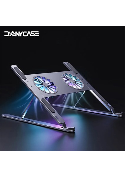 Gümüş Alüminyum Ayarlanabilir Laptop Standı Macbook Bilgisayar Pc iPad Tablet Desteği Dizüstü Standı Soğutma Fanı Pad Dizüstü Bilgisayar Tutucu Tabanı (Yurt Dışından) fiyatları