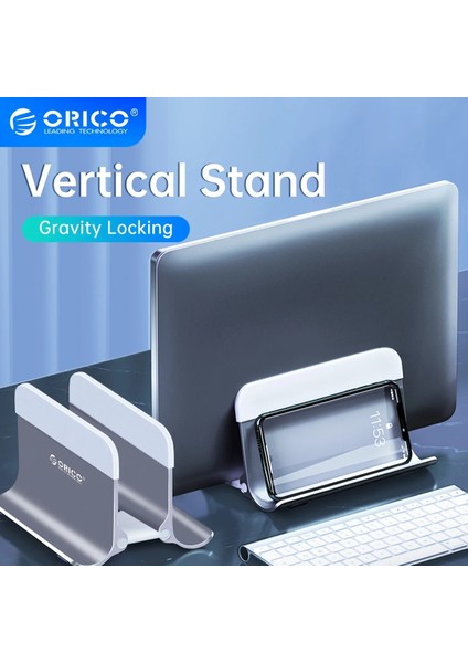 Tek Yuvalı Orıco Alüminyum Dikey Dizüstü Standı Yerçekimi Kilitleme Tutucu Masaüstü Dizüstü Standı Depolama MacBook Dell Samsung Için Tablet Standı (Yurt Dışından)
