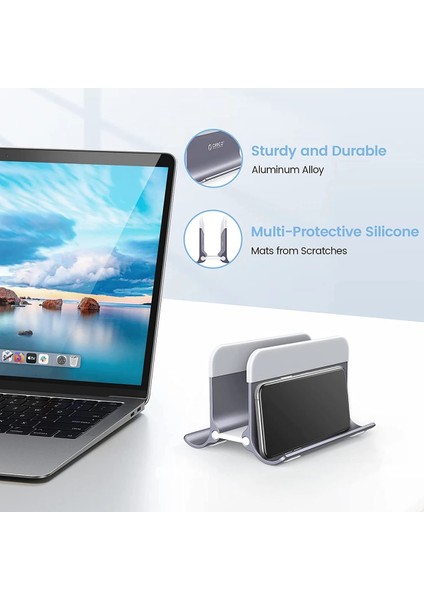 Tek Yuvalı Orıco Alüminyum Dikey Dizüstü Standı Yerçekimi Kilitleme Tutucu Masaüstü Dizüstü Standı Depolama MacBook Dell Samsung Için Tablet Standı (Yurt Dışından)