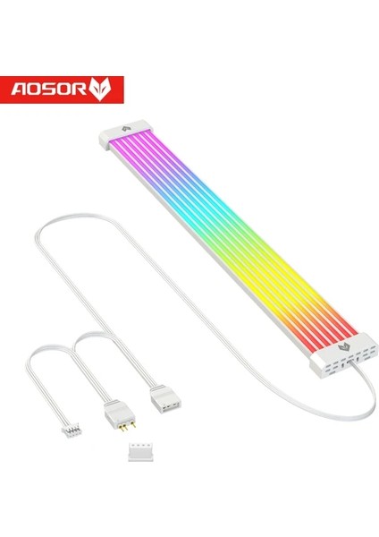 1 Adet AL300 Coolmoon Aosor Argb LED Işık Şeridi 24PIN Anakart Güç Uzatma Kablosu Aura Sync Esnek LED Şerit Işık Dıy Kiti (Yurt Dışından)