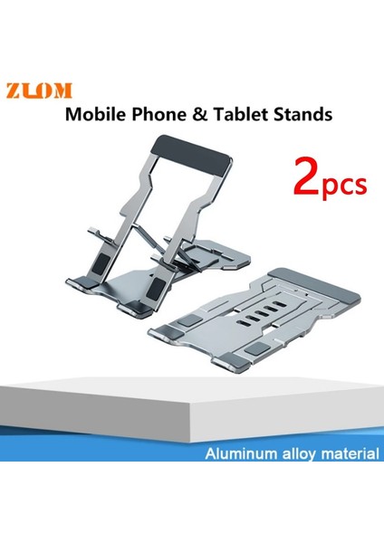 ZT01 Gri 1 Adet Alüminyum Alaşım 360° Metal Masa Cep Telefonu Tutucu iPhone Xiaomi Samsung iPad Için Ayarlanabilir Masaüstü Tablet Tutucu Standı (Yurt Dışından)