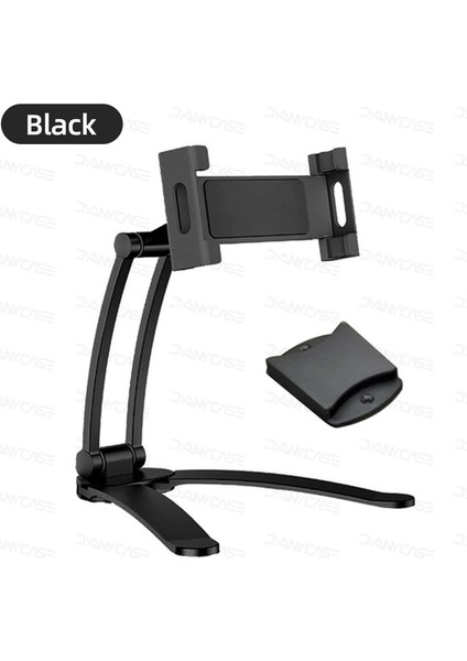 Siyah 4-12.9 Inç Katlanabilir Duvara Montaj Tablet Tutucu Masaüstü Samsung Xiaomi Tablet Standı iPhone Desteği iPad Air Pro Aksesuarları Telefon Standı (Yurt Dışından)