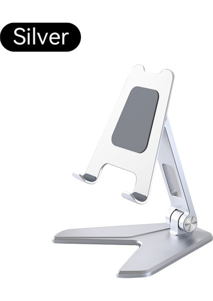 Gümüş P10 Tablet Standı Ayarlanabilir Katlanır Tutucu Alüminyum Alaşımlı Kol Ergonomik 360 Derece Dönebilen 4-13 Inç Tablet ve Telefon Için (Yurt Dışından)