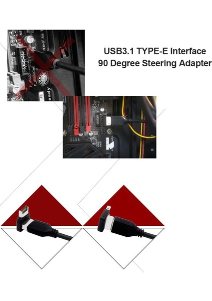 1 Adet A 1 Adet B USB 3.1 Tip-E 90 Derece Dönüştürücü USB Başlık Adaptörü Anakart Konektörü Bilgisayar Pc Aksesuarları Masaüstü Dıy Parçaları (Yurt Dışından)