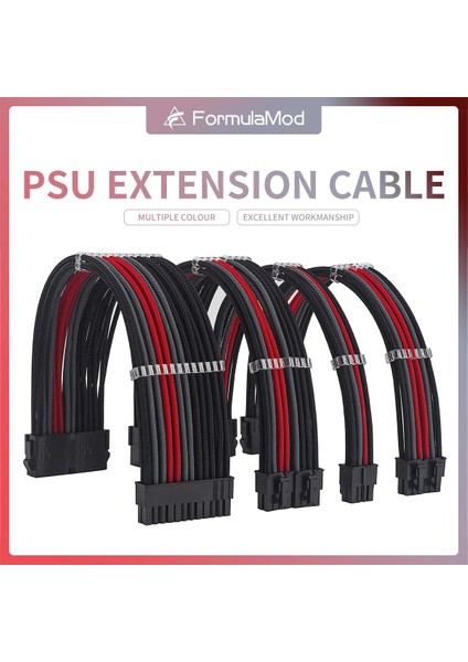 Wt-Bk-Pk Kit D Formulamod Nck3 Serisi Psu Uzatma Kablosu Kiti, Düz Renk Kablo Karışımı Combo 300MM ATX24PIN PCI-E8PIN CPU8PIN Taraklı (Yurt Dışından)