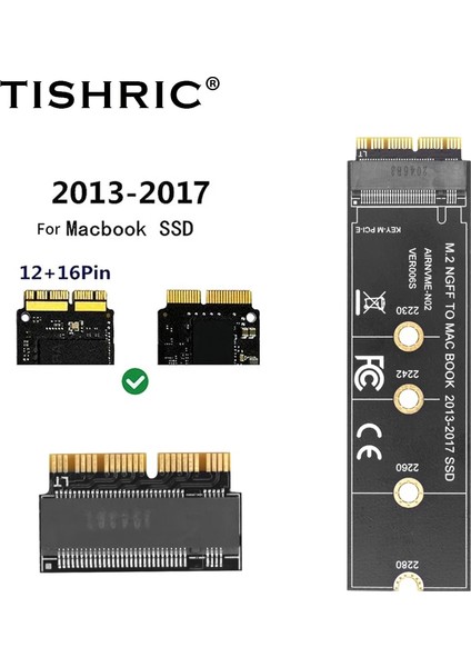 10 Adet 2013-17 Uzun Tıshrıc M2 M.2 Nvme SSD Adaptör Kartı MacBook Air Pro Retina 2013-2017 Nvme/ahcı Yükseltilmiş Kiti A1465 A1466 A1398 A1502 (Yurt Dışından) fiyatları