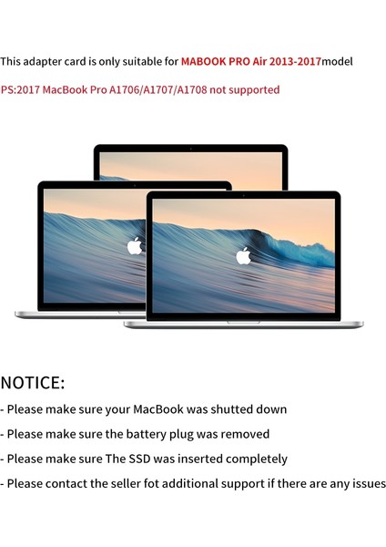10 Adet 2013-17 Uzun Tıshrıc M2 M.2 Nvme SSD Adaptör Kartı MacBook Air Pro Retina 2013-2017 Nvme/ahcı Yükseltilmiş Kiti A1465 A1466 A1398 A1502 (Yurt Dışından) fırsatları