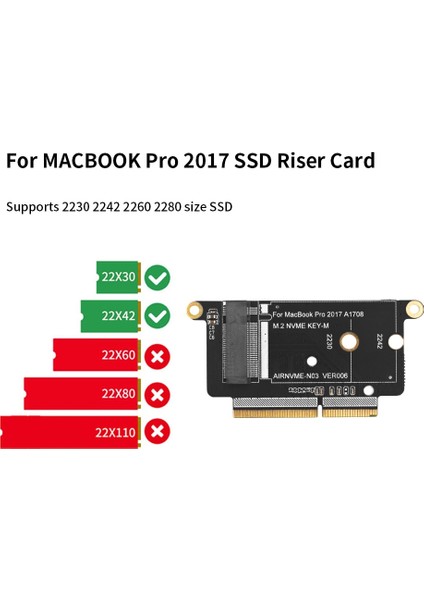 10 Adet 2013-17 Uzun Tıshrıc M2 M.2 Nvme SSD Adaptör Kartı MacBook Air Pro Retina 2013-2017 Nvme/ahcı Yükseltilmiş Kiti A1465 A1466 A1398 A1502 (Yurt Dışından) indirimleri