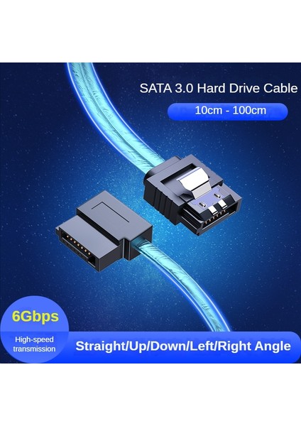 Up-Up 80 cm Dirsek Sata 3.0 Sabit Disk Veri Kablosu Sata3 6 Gbps Hızlı Şarj Kablosu Dıy Düz Yukarı Aşağı Sol Sağ Açılı HDD Sabit Disk Disk (Yurt Dışından)