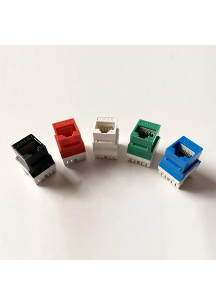 Beyaz 5 Parça Cat6 RJ45 Keystone Jakları Ince Profil, Ethernet Duvar Jakı Punch Down, CAT5E Keystone Modül Konektörü (Yurt Dışından)