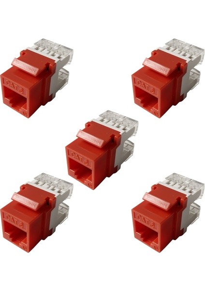 Beyaz 5 Parça Cat6 RJ45 Keystone Jakları Ince Profil, Ethernet Duvar Jakı Punch Down, CAT5E Keystone Modül Konektörü (Yurt Dışından)