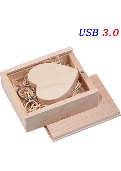 Akçaağaç 8 GB Jaster Yüksek Hızlı Kalem Sürücü Ahşap Kalp Şekli USB Flash Sürücü 64 GB Memory Stick Özel Logo Yaratıcı Hediye U Disk Ücretsiz Anahtarlık (Yurt Dışından)