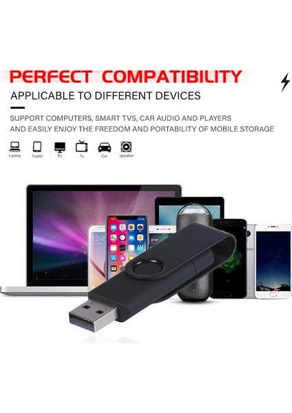 Siyah 16GB 2'si 1 Arada Type-C Cep Telefonu Için USB Flash Sürücü 64GB Dönebilen Siyah Memory Stick 32GB Kalem Sürücü 16GB Pendrive 8gb U Disk (Yurt Dışından)