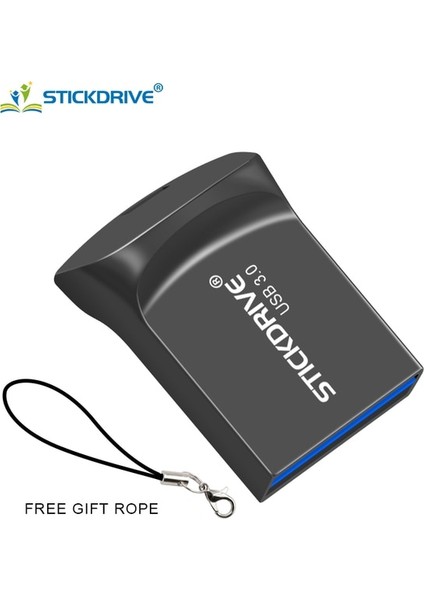 Siyah 64GB Süper Mini Metal 3.0 USB Flash Sürücü 128GB 64GB 32GB 16GB Flash Sürücü Taşınabilir Hafıza Çubuğu Pendrive Depolama Flash Disk Hediye (Yurt Dışından)