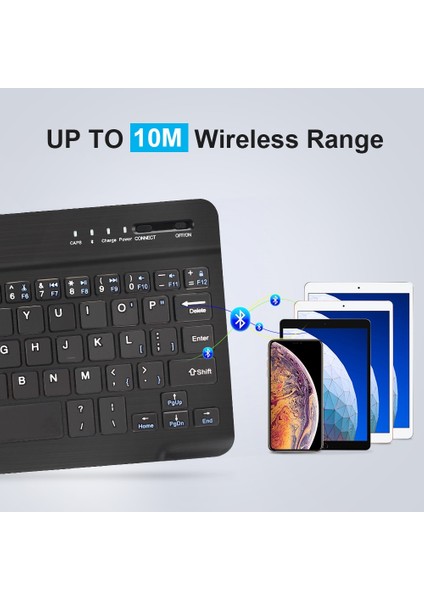 10 Siyah Ispanyolca Mini Bluetooth Klavye Kablosuz Rusça Klavye Tablet Ispanyolca Şarj Edilebilir Klavye Tablet ipad Cep Telefonu Dizüstü Bilgisayar (Yurt Dışından)