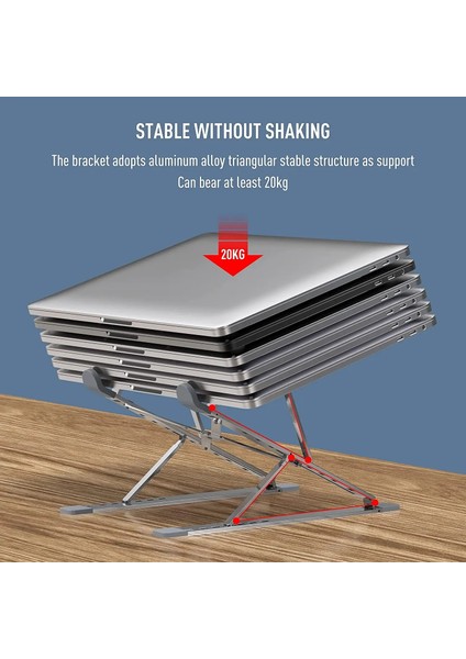 Tek Katmanlı Siyah Dizüstü Bilgisayar Standı Masası Için Alüminyum Dizüstü Desteği Yükseltici Taşınabilir Bilgisayar Braketi Katlanabilir MacBook Pro Tutucu Lap Top Tabanı Pc Için (Yurt Dışından)