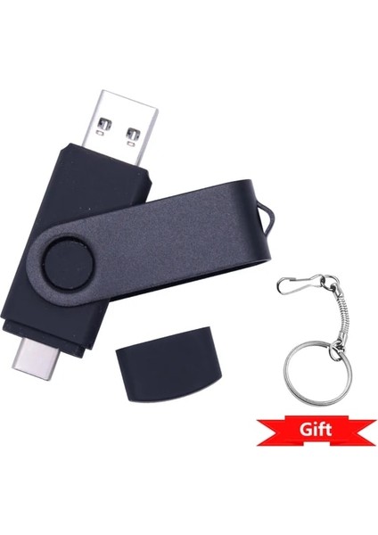 Siyah 64GB Yeni Özel Logo Otg USB Flash Sürücü Tip C Kalem Sürücü 128GB 64GB 32GB 16GB 8gb 4gb USB Stick 2.0 Pendrive Tip-C Cihaz Için (Yurt Dışından)