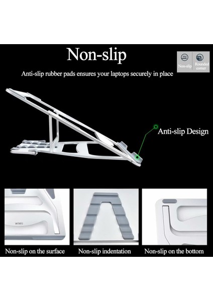 Gümüş Wıwu Laptop Standı MacBook Pro 14.2 Için Alüminyum Ayarlanabilir Soğutma Desteği Dizüstü Pc Tablet Standı MacBook Air Pro 13 Inç (Yurt Dışından) fırsatları