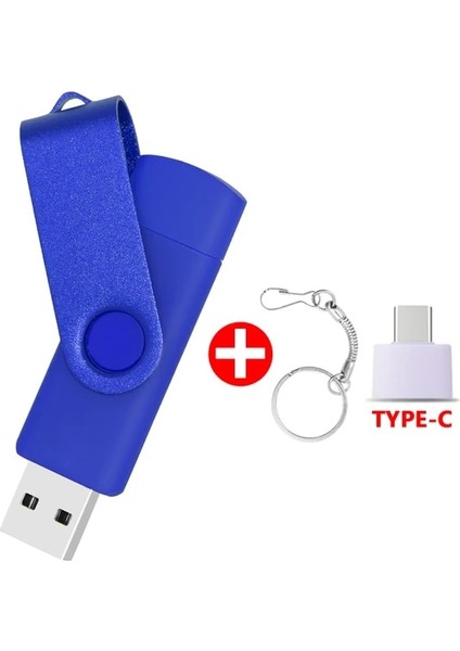 Koyu Mavi 64GB Özel Logo Renkli Otg 2.0 USB Flash Sürücü 8gb 16GB 32GB 64GB USB Çubuk Kalem Sürücü Akıllı Telefon/dizüstü Bilgisayar Için Yüksek Hızlı Pendrive (Yurt Dışından)