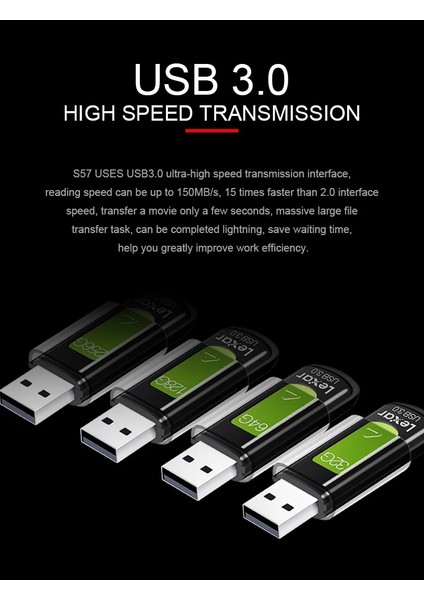 S57 128 GB Lexar USB 3.0 S57 USB Flash Sürücü 256 GB 128 GB 150 Mb/s 32 GB 64 GB Jumpdrive Memory Stick Mini U Disk V40 Pendrive 16 GB USB 2.0 (Yurt Dışından)