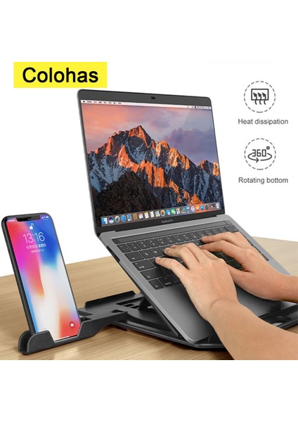 Pembe Ayarlanabilir Dizüstü Bilgisayar Standı Tablet Tabanı Desteği Dizüstü Tutucu Macbook Xiaomi Için 360 Derece Dönen Alt Bilgisayar Masası Standı (Yurt Dışından)
