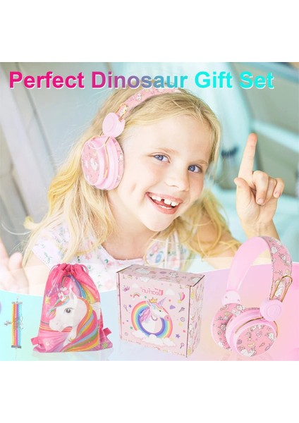 Pembe Ambalaj ile Karikatür Unicorn Kablolu Kulaklıklar Çocuk Hediye Kulaklık Müzik Stereo Kulaklık Çocuk Modu Işitme Koruma Kulaklık Telefon Laptop Için (Yurt Dışından) fiyatları