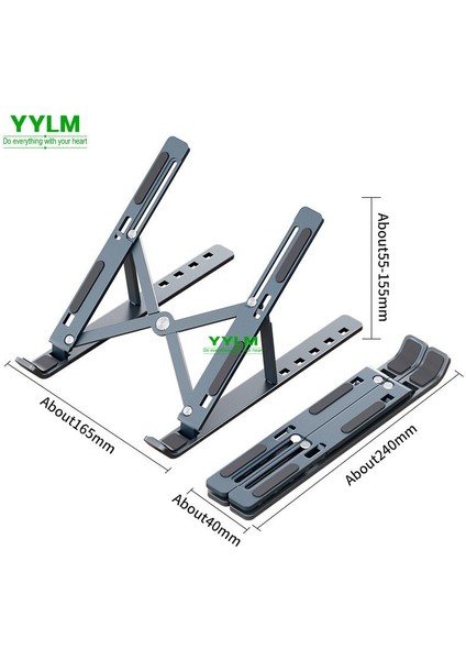 Şerit Yylm N3 Taşınabilir Dizüstü Bilgisayar Standı Alüminyum Katlanabilir Dizüstü Bilgisayarlar Için Macbook Lenovo Dell ile Uyumlu 10-15.6 Inç Dizüstü Bilgisayarlar Için Standı (Yurt Dışından)
