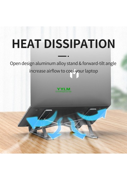Şerit Yylm N3 Taşınabilir Dizüstü Bilgisayar Standı Alüminyum Katlanabilir Dizüstü Bilgisayarlar Için Macbook Lenovo Dell ile Uyumlu 10-15.6 Inç Dizüstü Bilgisayarlar Için Standı (Yurt Dışından)
