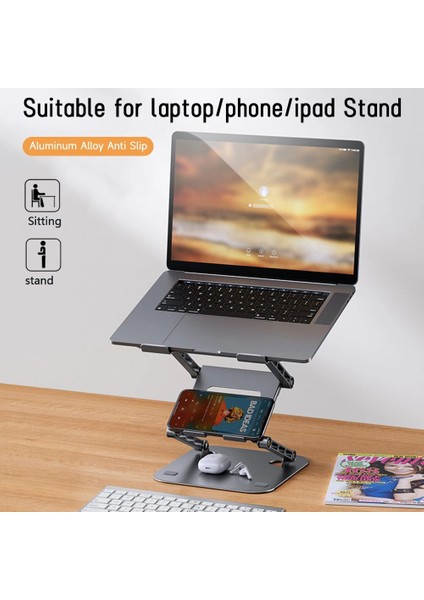Mc LS51 3 Katmanlı Ayarlanabilir Dizüstü Bilgisayar Standı Alüminyum Alaşımlı Dizüstü Standı Macbook Air Pro Bilgisayar Braketi Için Taşınabilir Katlanabilir Soğutma (Yurt Dışından) fiyatları