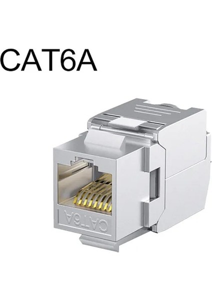 CAT6A 2 Adet Zoerax Korumalı Cat8 Cat7 CAT6A Keystone Jack RJ45 Aletsiz Tip Çinko Alaşım Modülü Adaptör Çoğaltıcı (Yurt Dışından)