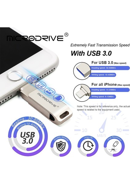 Gümüş 256 GB USB 3.0 Flash Sürücü Otg Kalem Sürücü 128 GB 64 GB Mikro USB Çubuk 3.0 iPhone 12 Pro/ios/android Pendrive (Yurt Dışından)