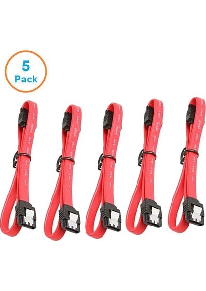 Düz Kırmızı 10 cm 5 Adet 10 cm Sata 3.0 Sabit Sürücü 6 Gb/s Seri Ata Veri Kablosu 90 Açılı 180 Konektör Sata3 Sataııı 6 Gbps Sabit Disk, SSD Adaptörü (Yurt Dışından)