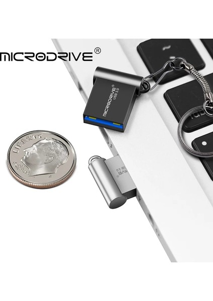 Siyah 128 GB Süper Mini Metal USB 3.0 Flash Sürücü 32 GB 64 GB Kalem Sürücü USB Sopa Pendrive USB 3.0 USB Flash Sürücü Memory Stick USB Anahtarı (Yurt Dışından)