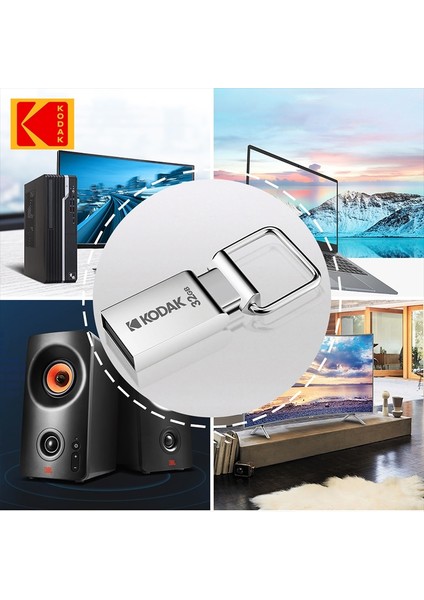64GB Kodak K112 USB Flash Sürücü Süper Mini Kalem Sürücü 64GB 32GB 16GB Pendrive Su Geçirmez Toz Geçirmez Pc MacBook Araba Için USB Bellek Çubuğu (Yurt Dışından) modelleri