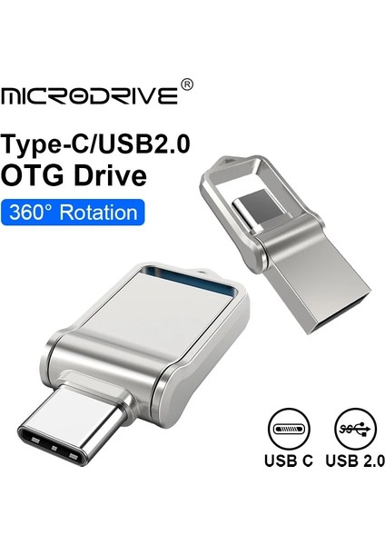 Siyah 64GB Tip C USB 2.0 Flash Sürücü 32GB 64GB 128GB iPhone ve Android Için USB C / Usb2.0 Özel Logolu Flash Disk (Yurt Dışından)
